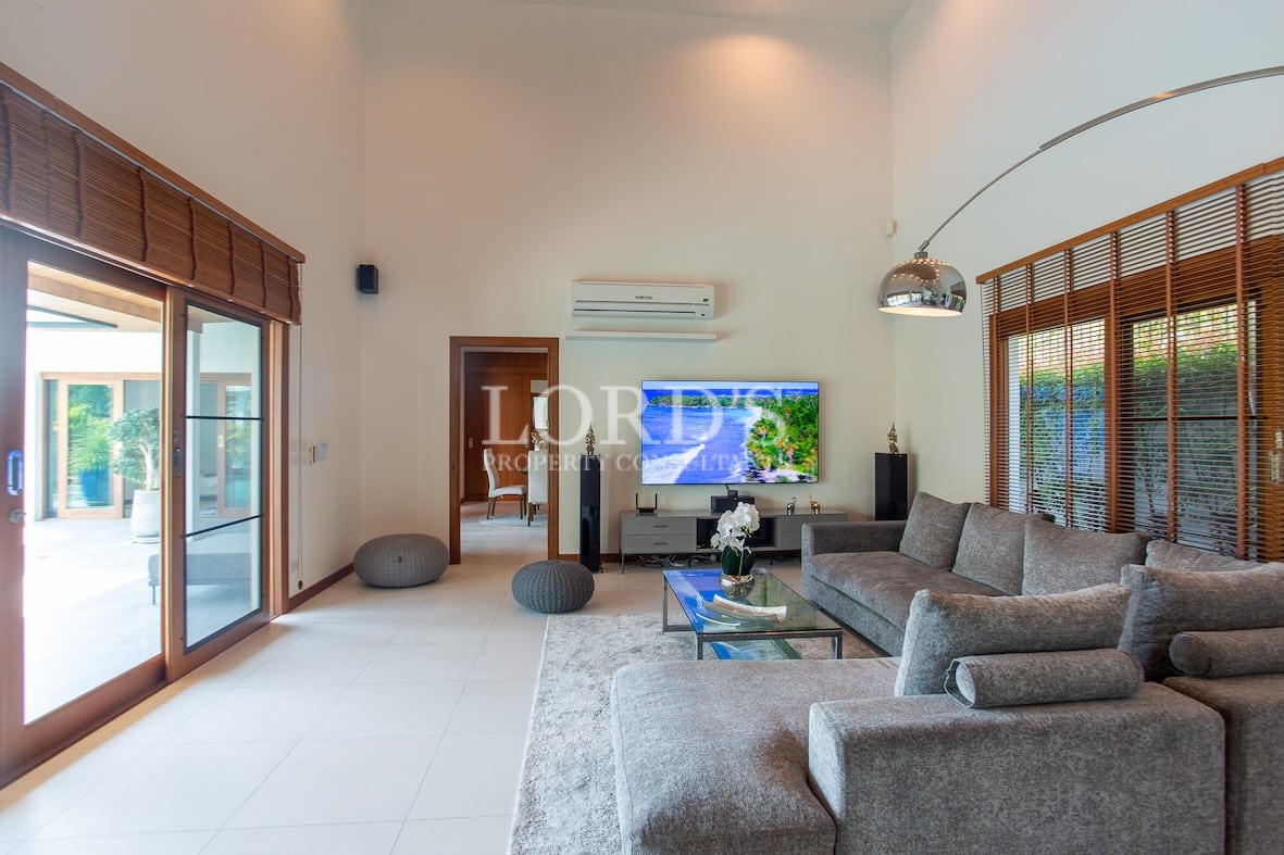 Modern living room with TV and sofa