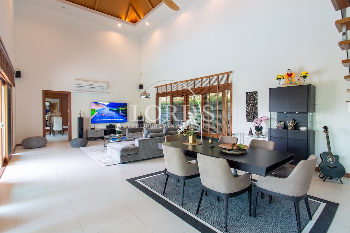 Dining area with lighting and chairs