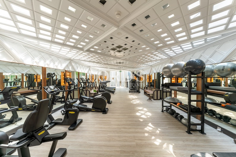 Fully equipped modern gym interior