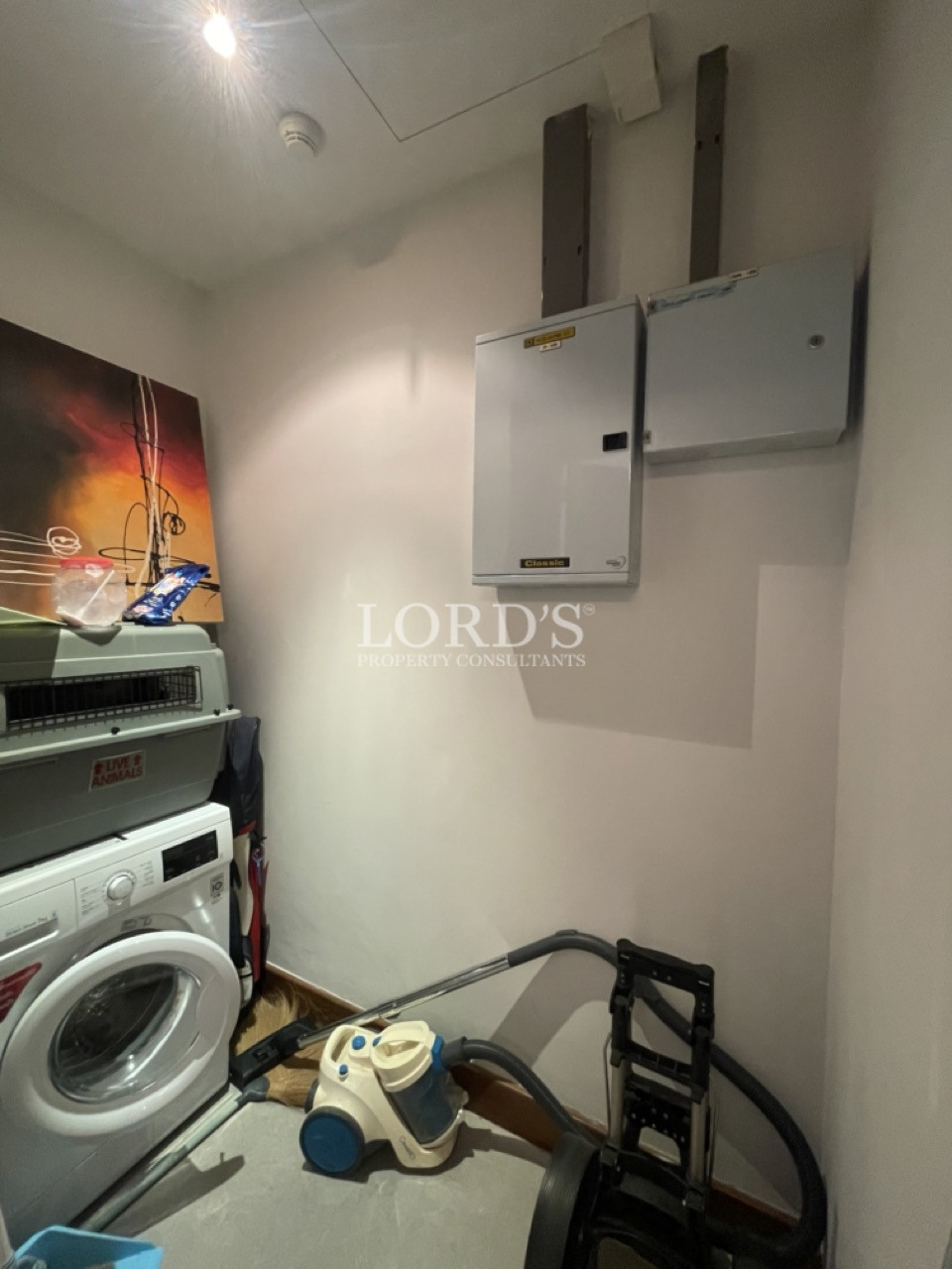 Laundry room with washing machine