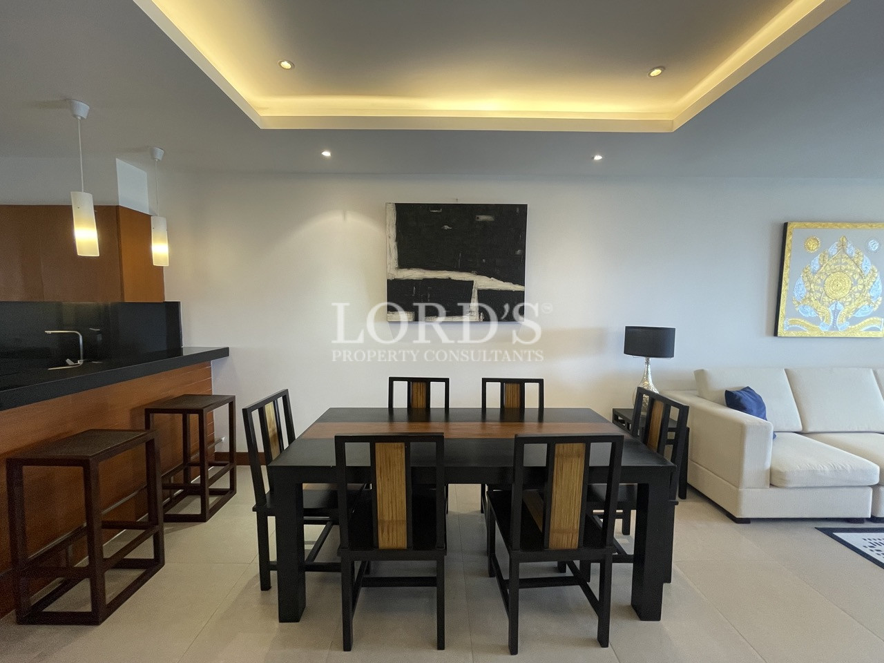 Dining room with table and TV