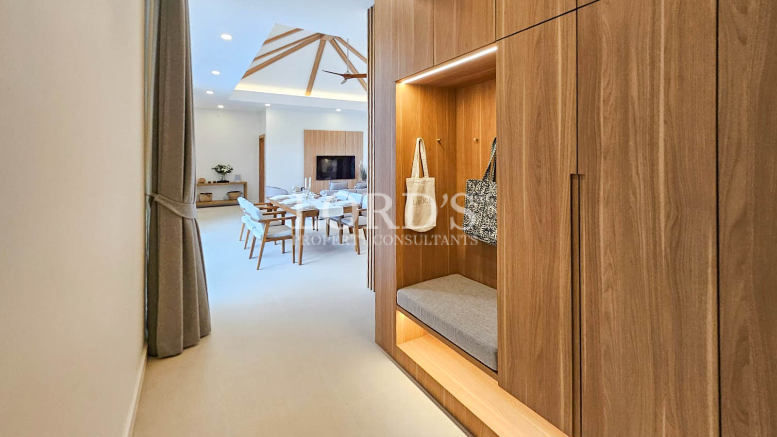 Entrance hallway with wooden paneling