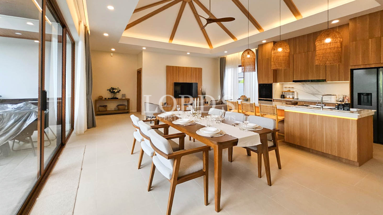 Dining room with large table and chairs