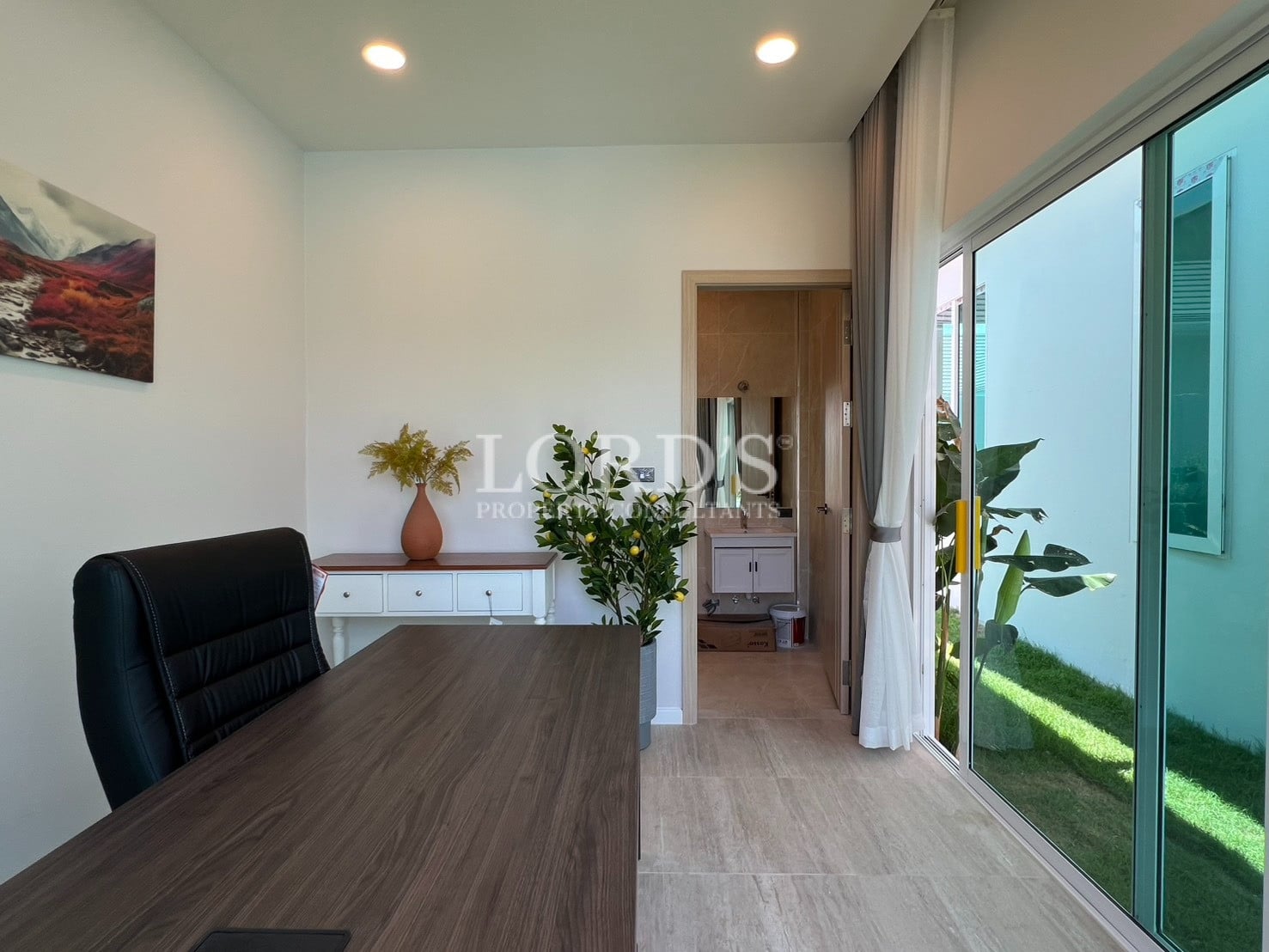 Dining space with table and window light