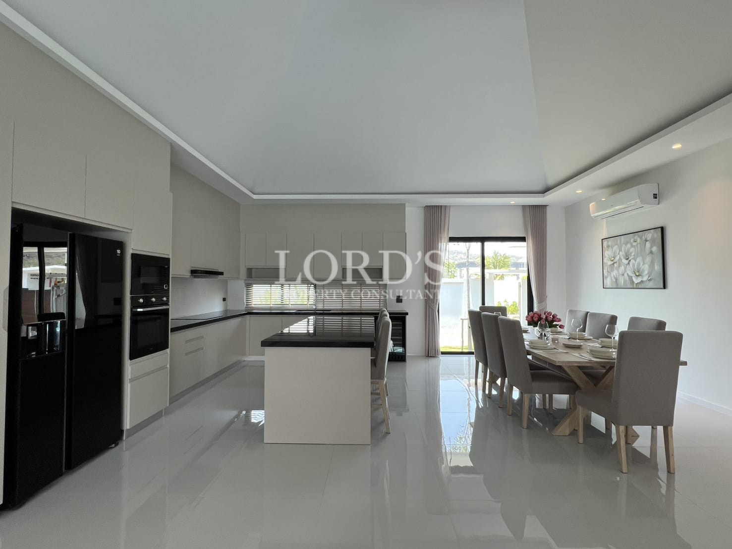 Open-plan kitchen and living area