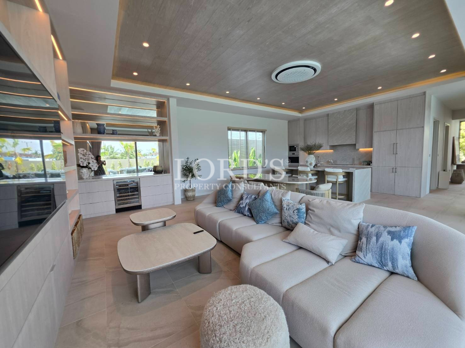 Living room with sofa and modern decor