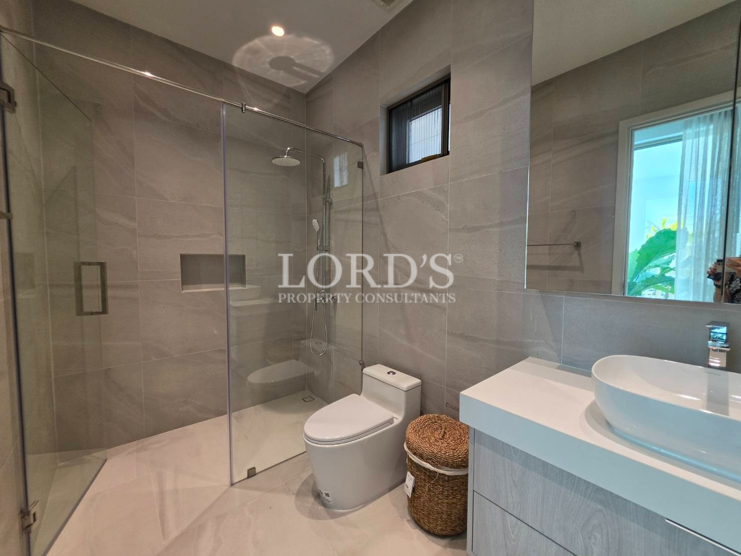 Bathroom with toilet and vanity