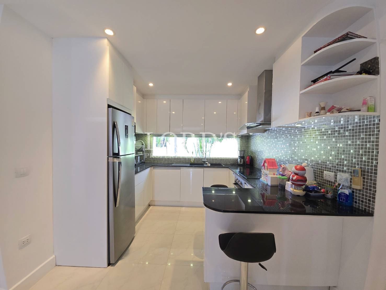 Kitchen with island and modern appliances