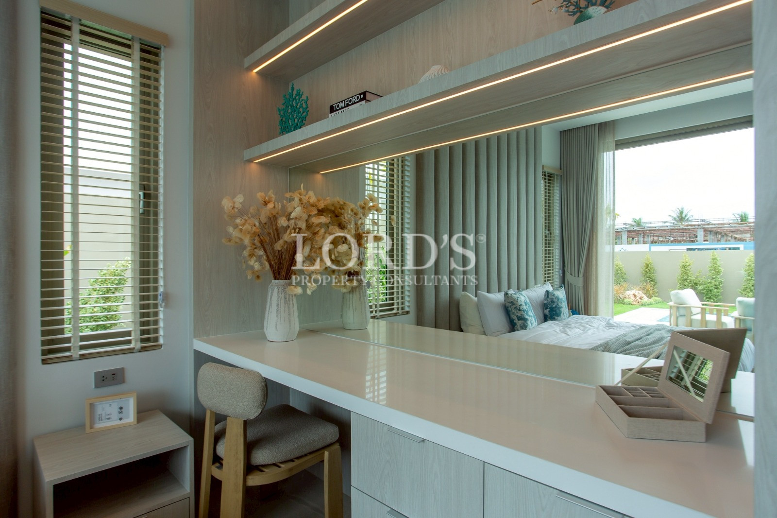 Modern kitchen with sleek cabinetry and warm lighting