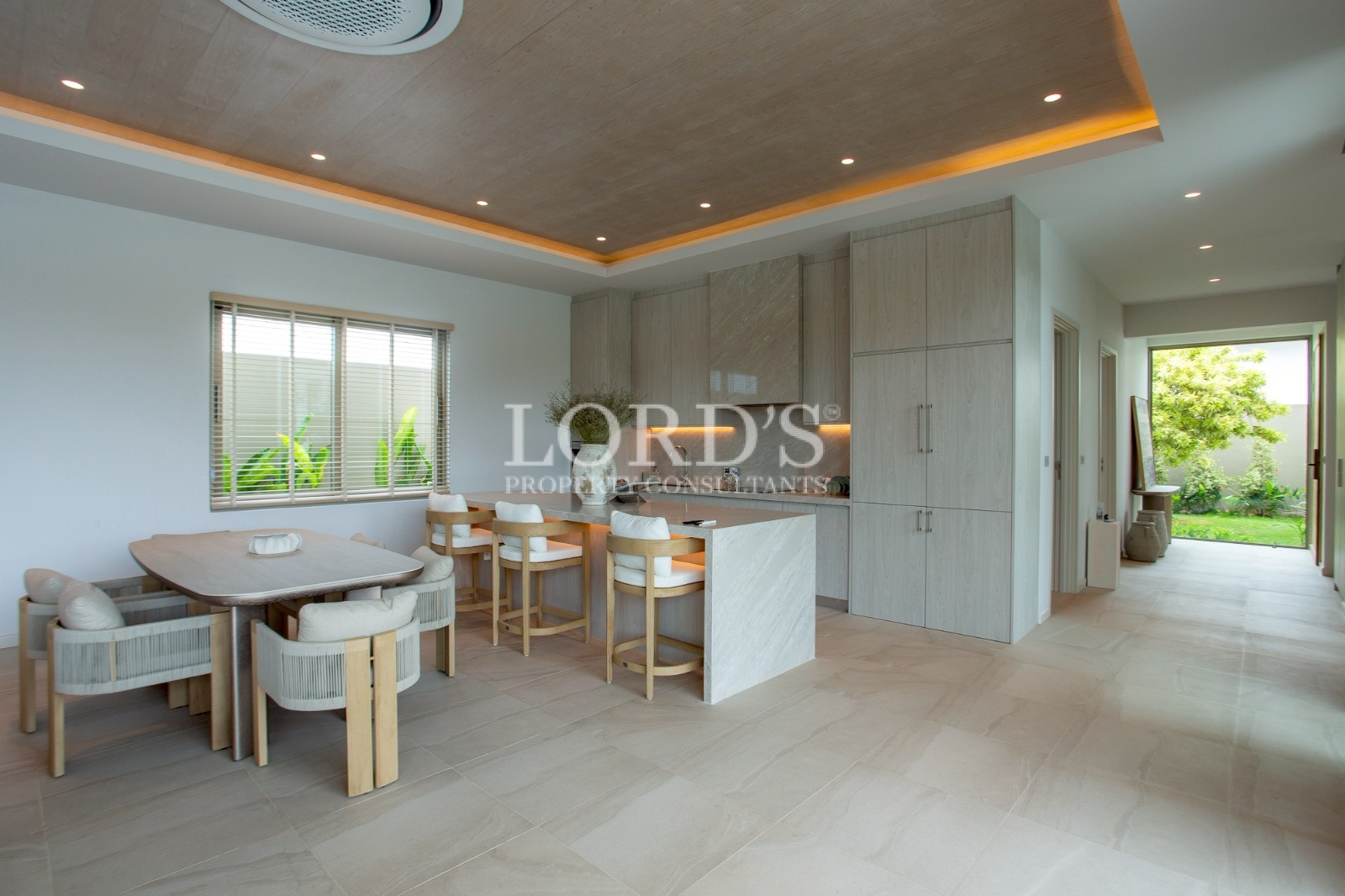 Bright dining area with modern decor