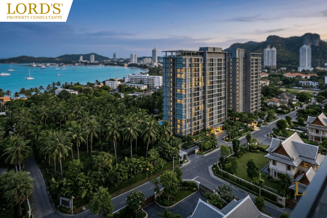 An illustrative map of a Thailand coastal town, showing the distinct zoning of freehold land and leasehold property options for foreign investors.