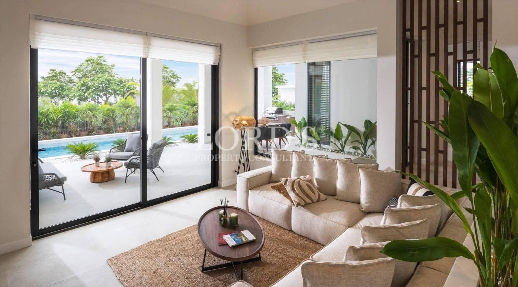 Living room with large windows