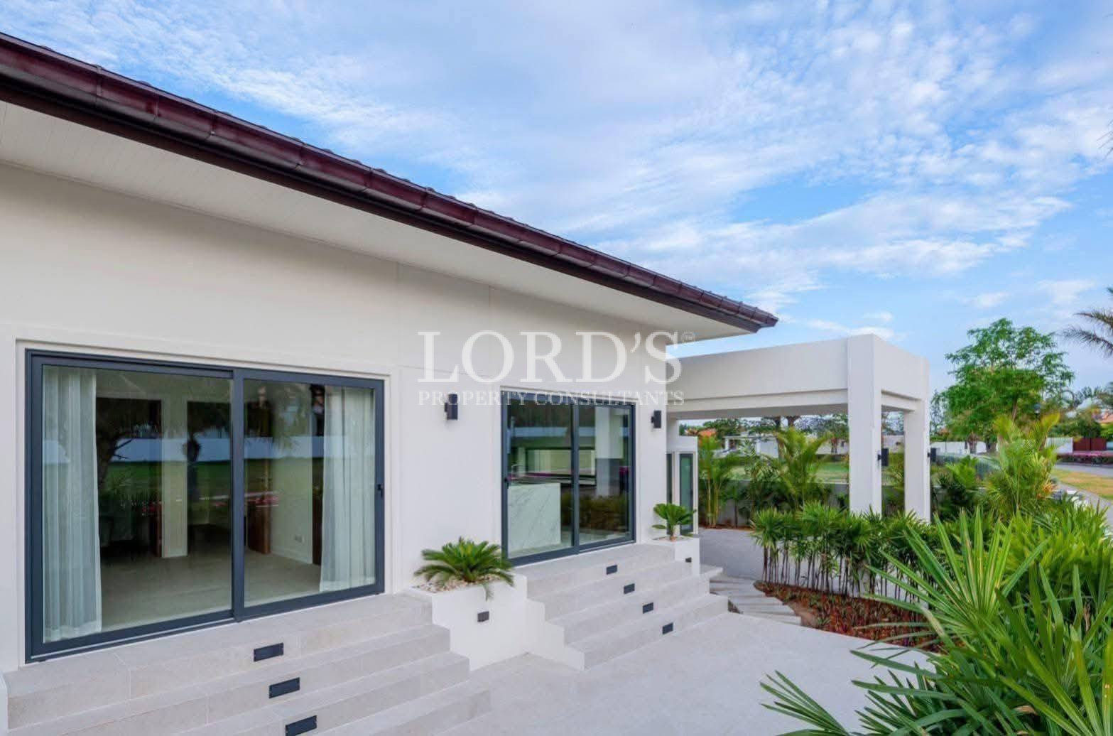 Contemporary villa entrance exterior