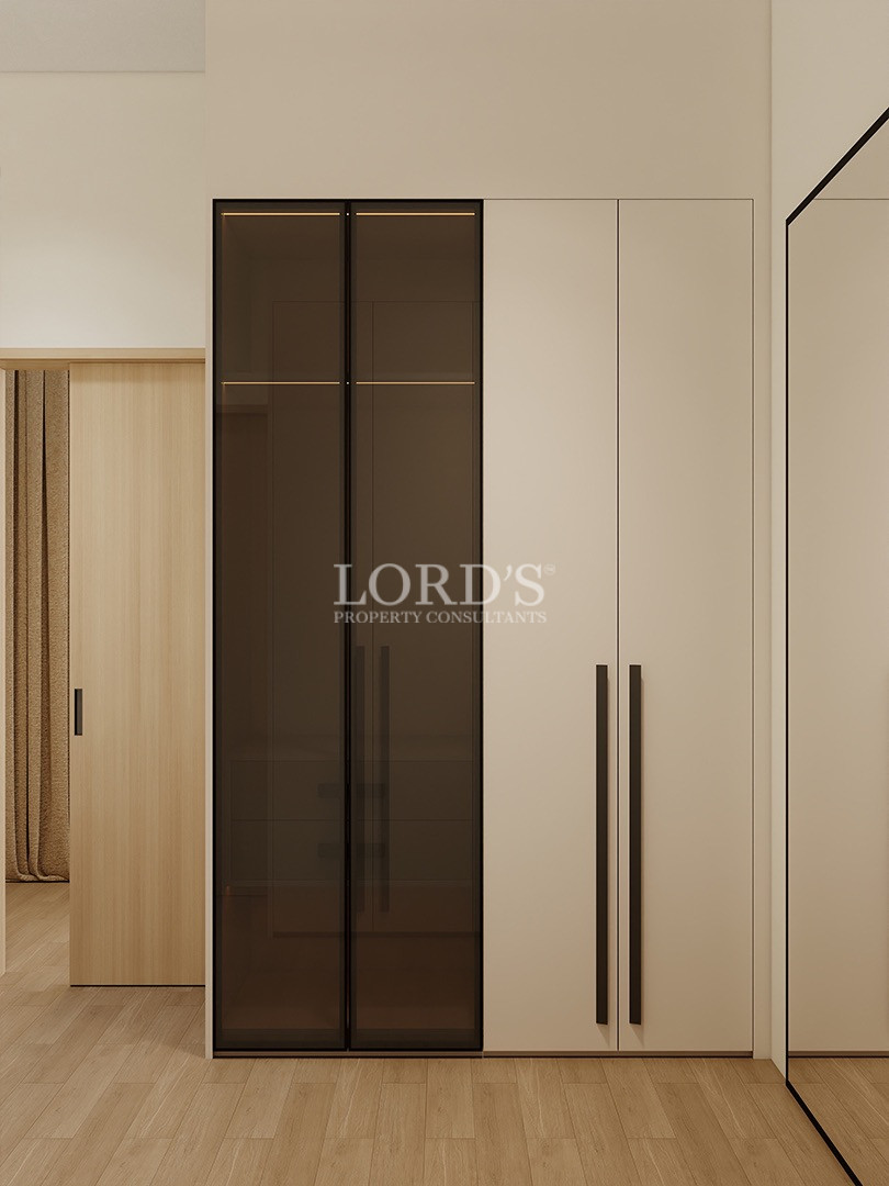 Built-in wardrobe with modern panel design