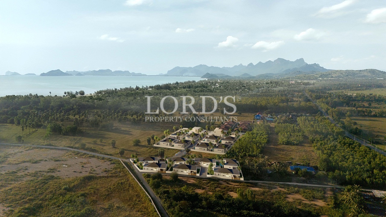 Aerial view of tropical residential development