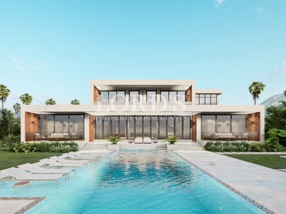 Modern luxury villa with expansive glass façade