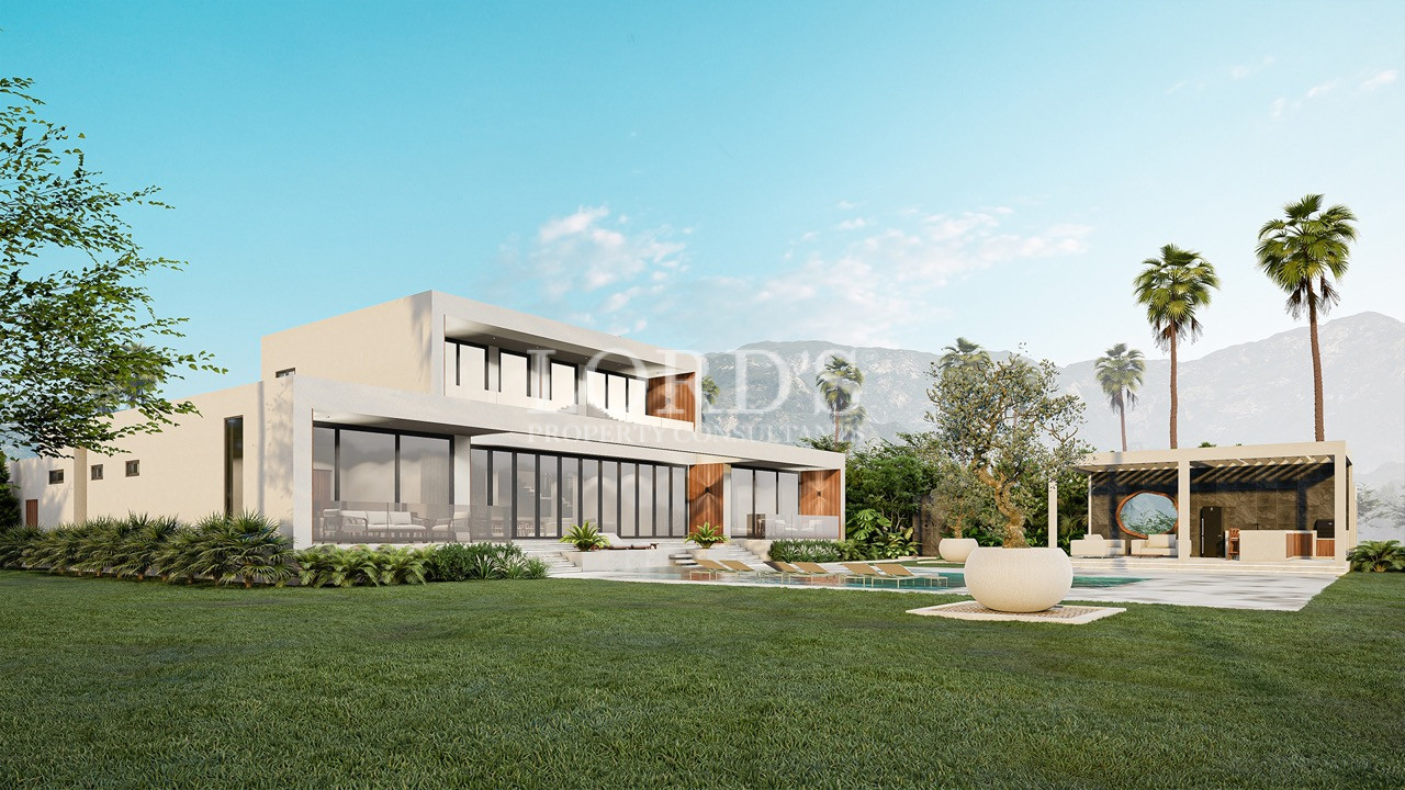 Contemporary villa with open terraces and glass walls