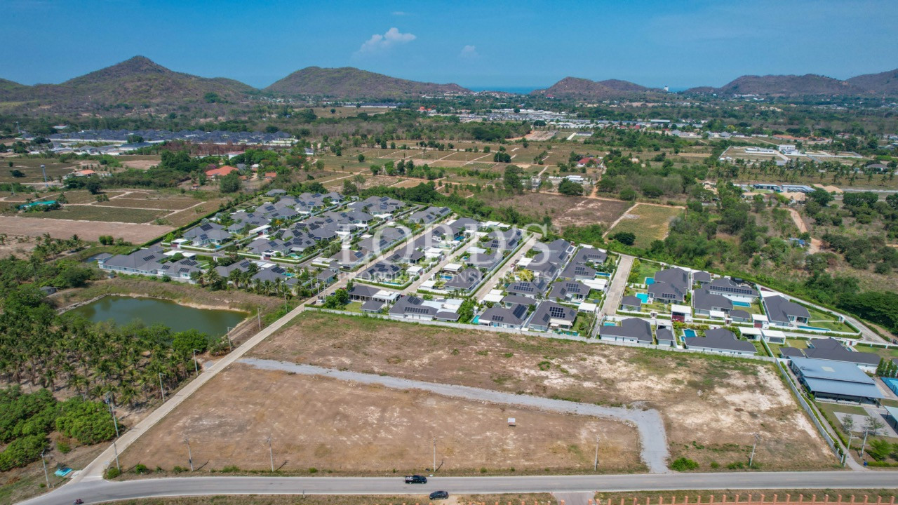 Elevated aerial view of planned residential plots