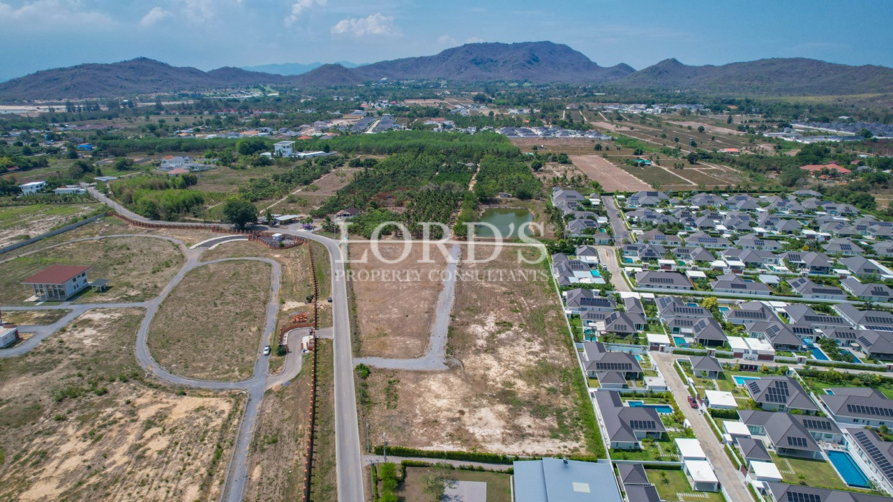 Drone view of residential estate and greenery