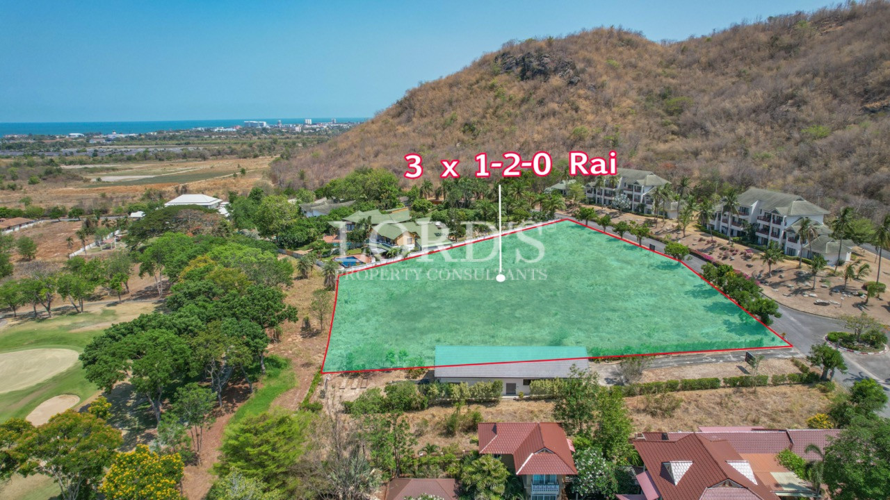 3 Adjacent 2400 sqm Plots (Each Has Own Chanote) at Palm Hills Golf for sale - Cha-Am, Thailand