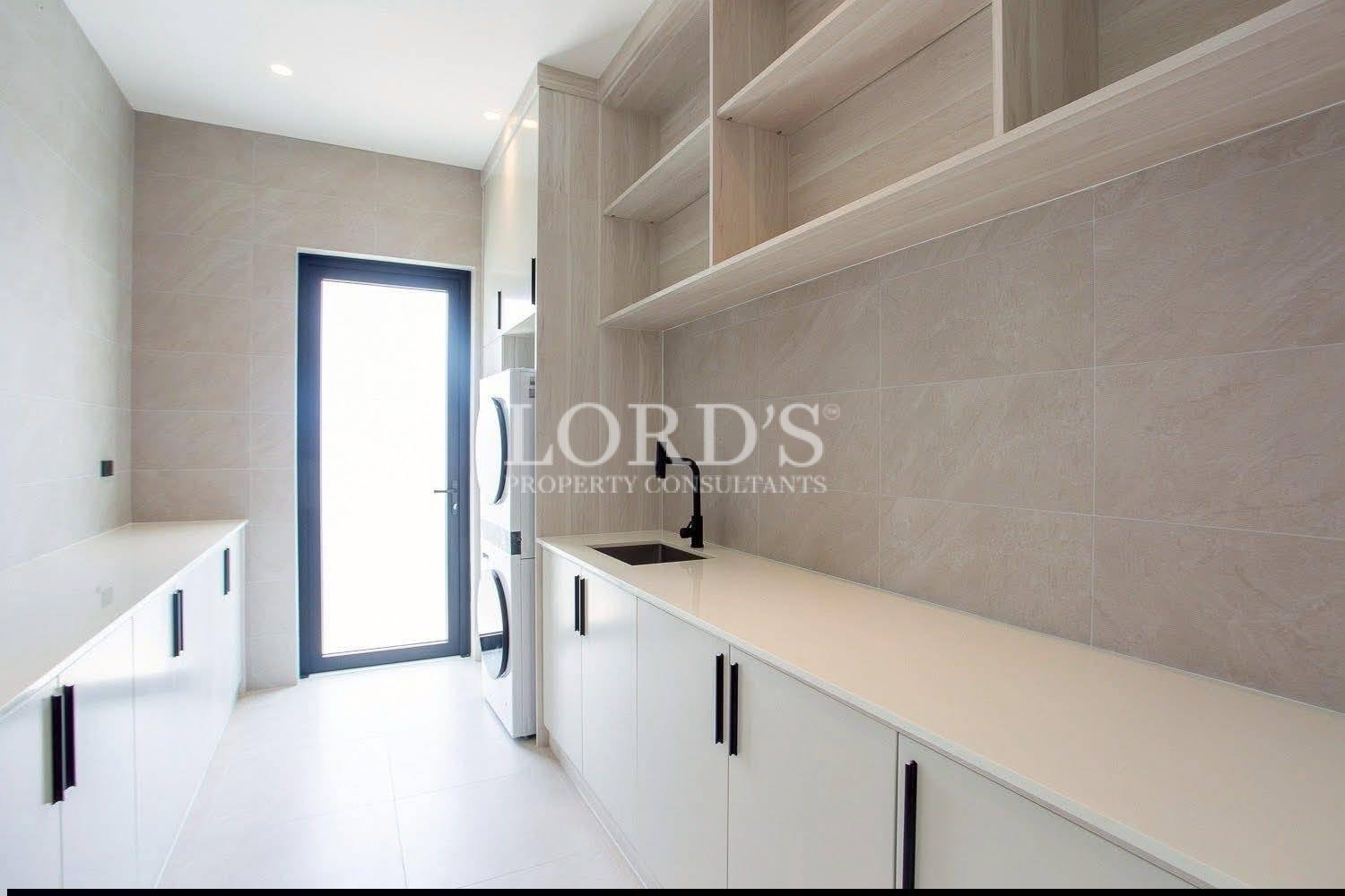 Hallway with built-in cabinets
