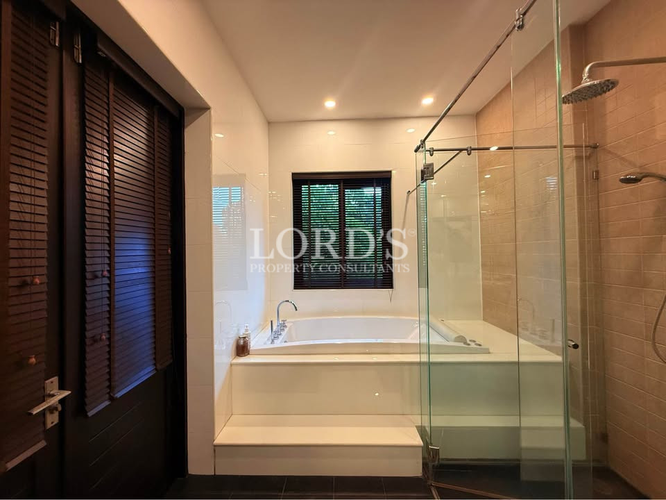 Modern bathroom with glass shower