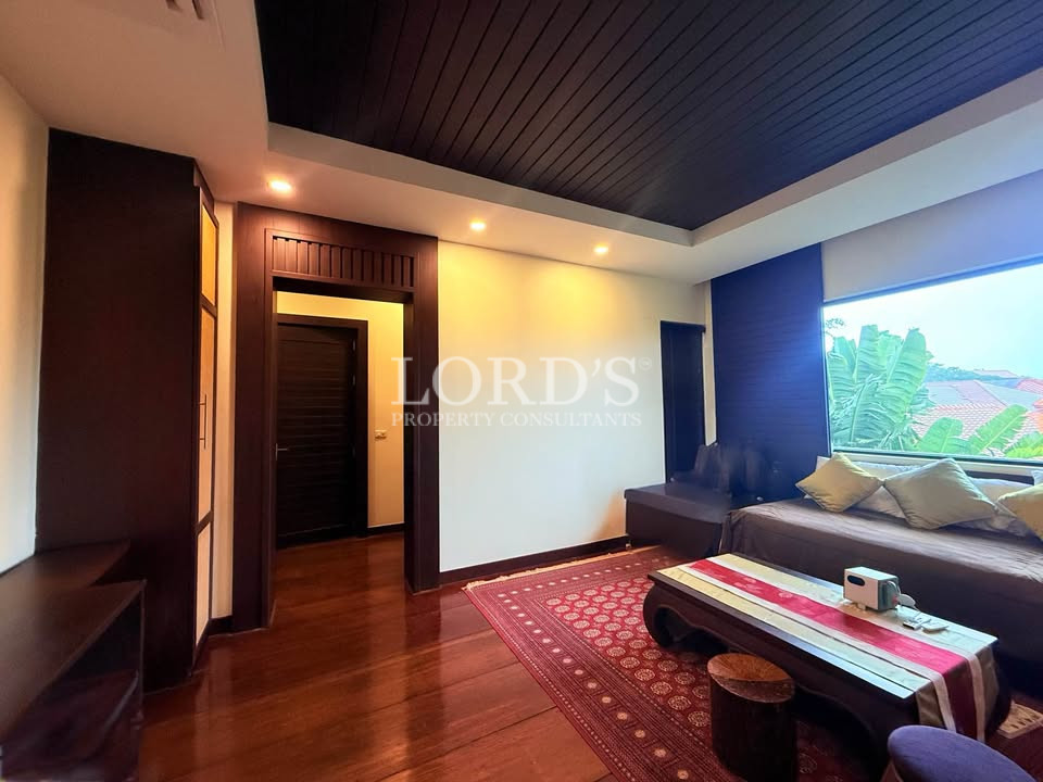 Luxury bedroom with warm lighting