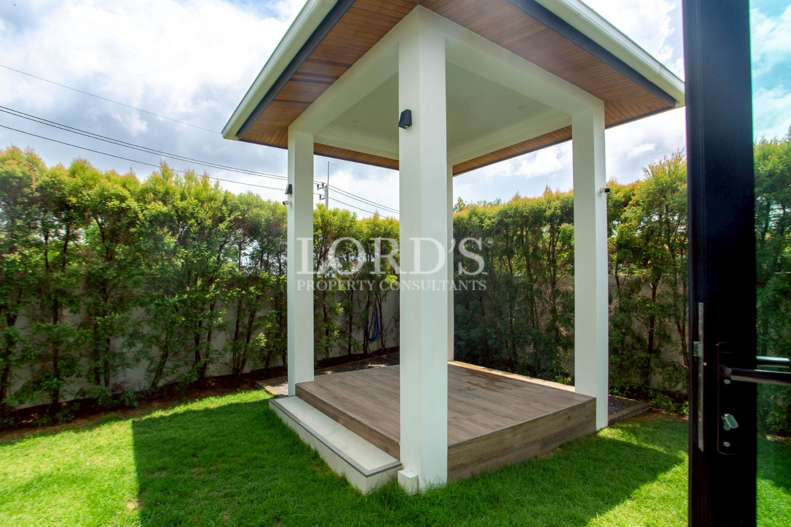 Small outdoor pavilion in garden
