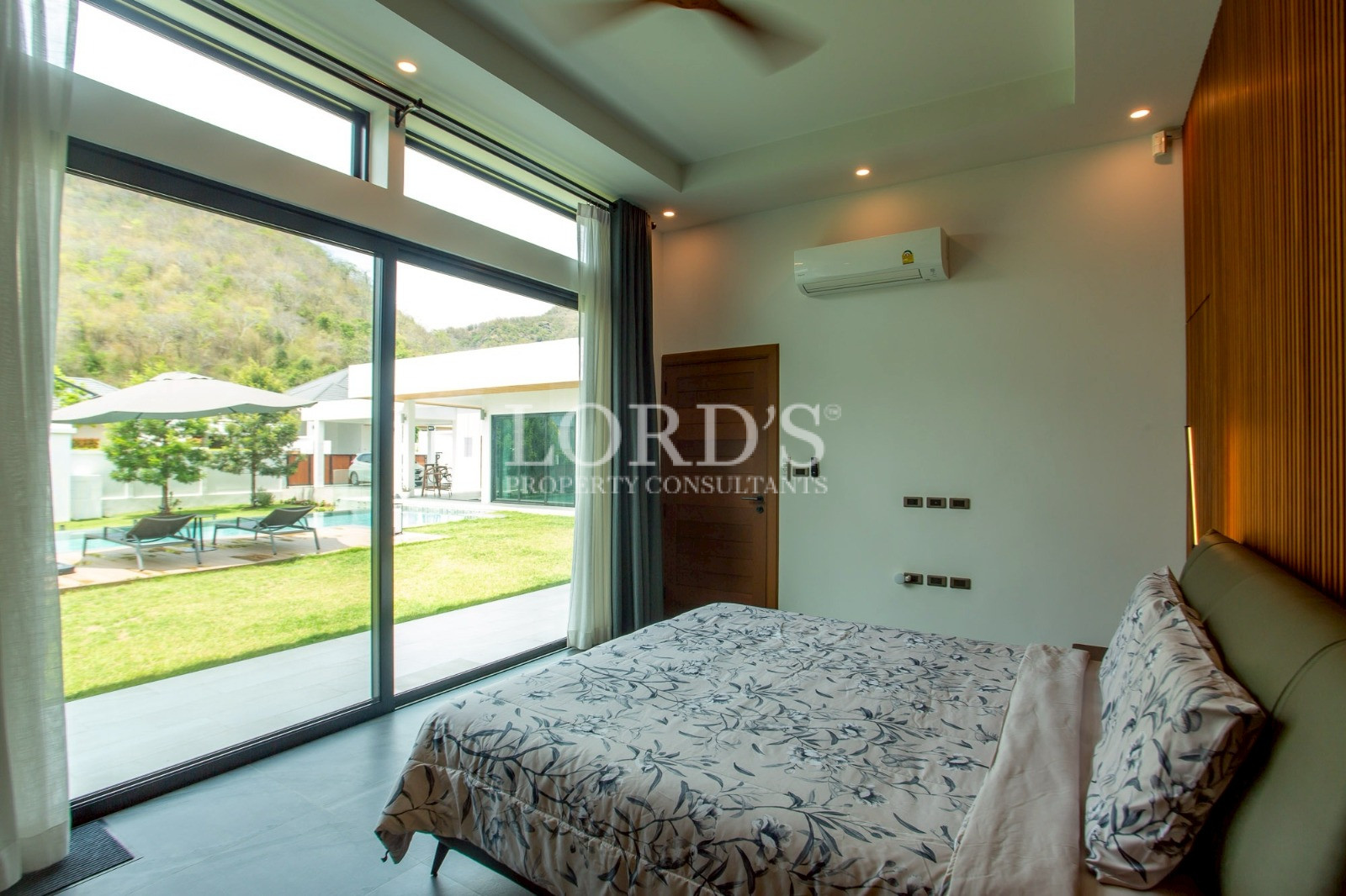 Bedroom with large sliding glass doors