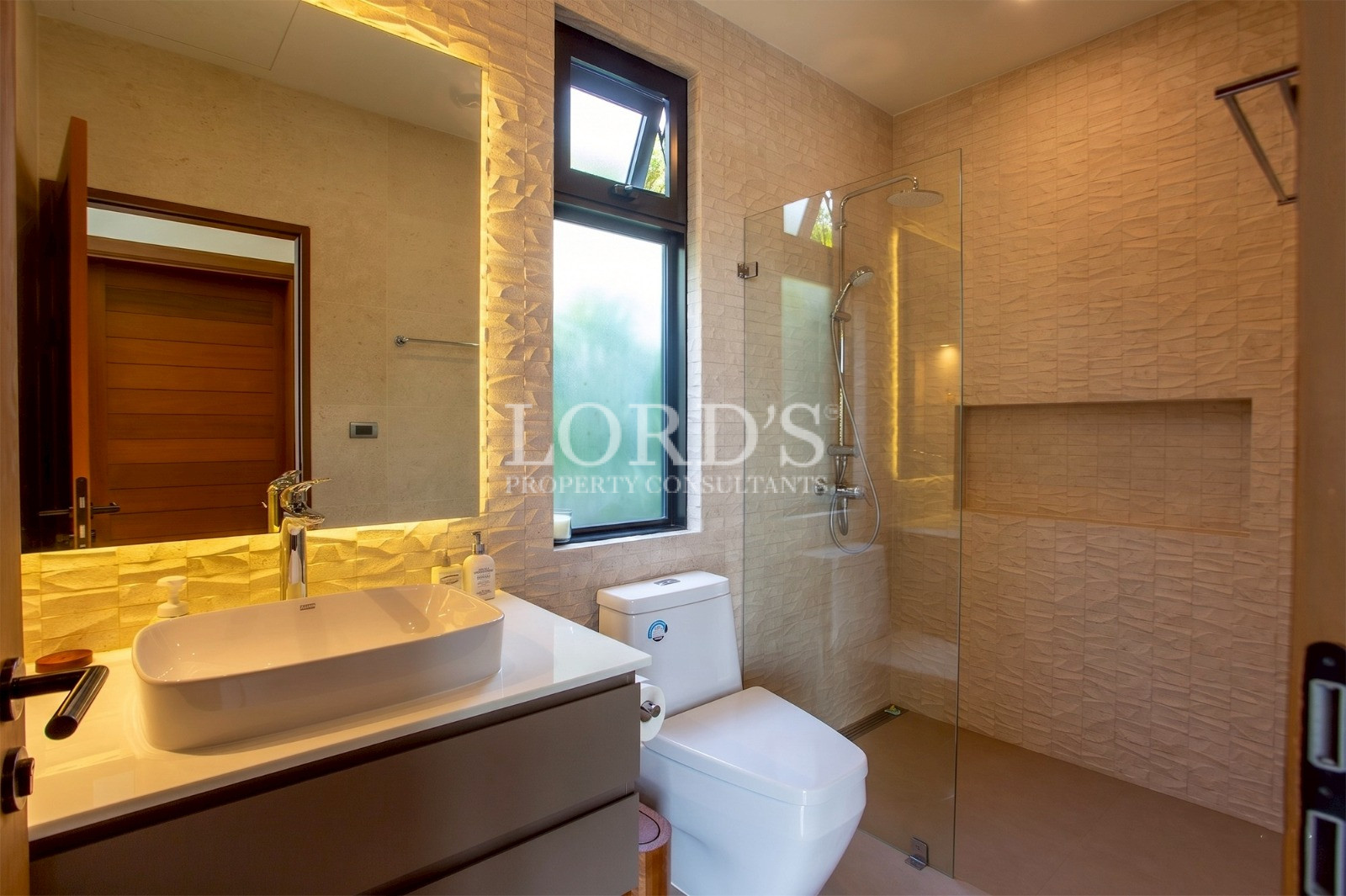 Bathroom with bathtub and shower