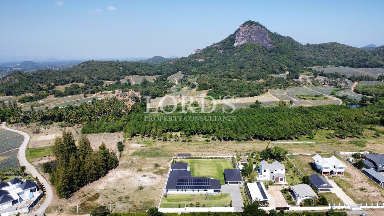 Mountain landscape with modern residential villas