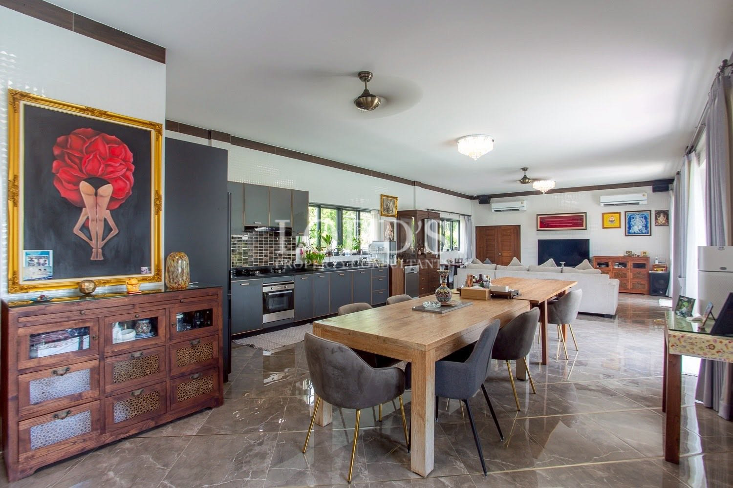 Open-plan kitchen and dining space