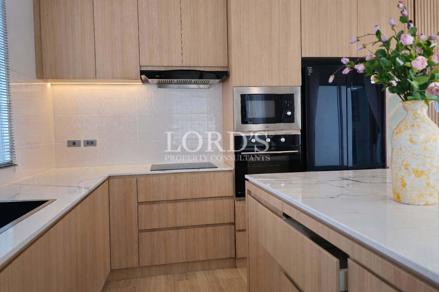 Modern kitchen with wooden cabinetry