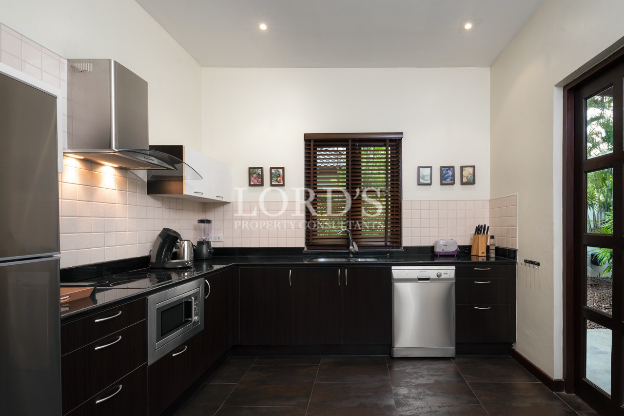 Modern kitchen with black cabinetry