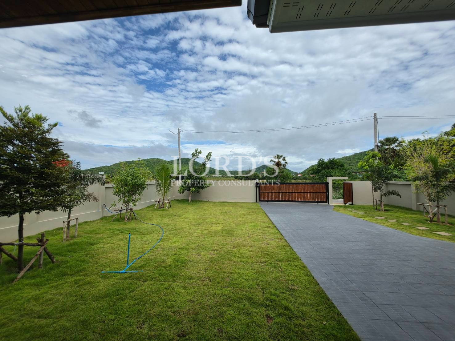 Villa courtyard with open terrace