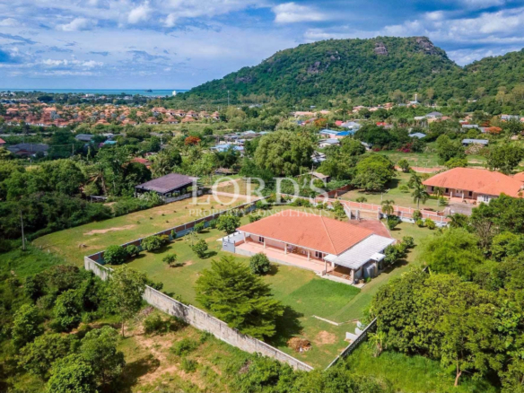Elevated aerial view of luxury estate
