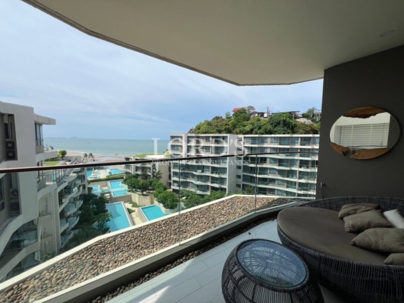 Covered terrace overlooking luxury residences