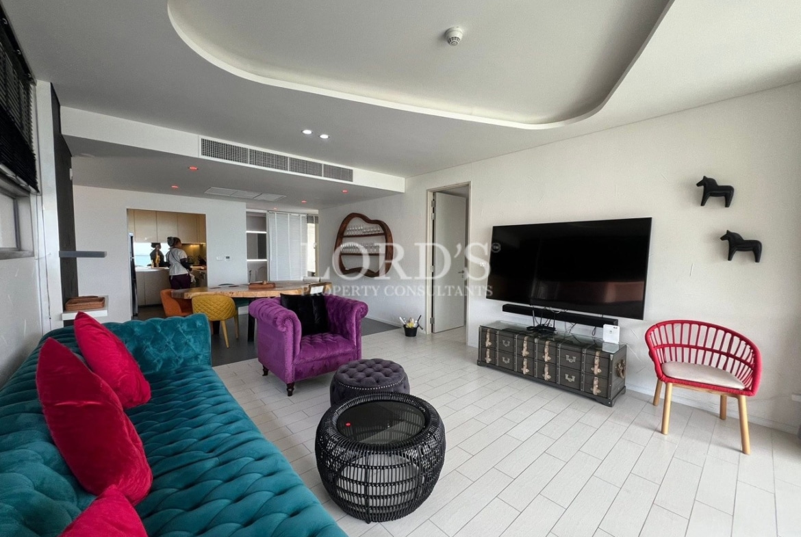 Open-plan living room with modern furnishings