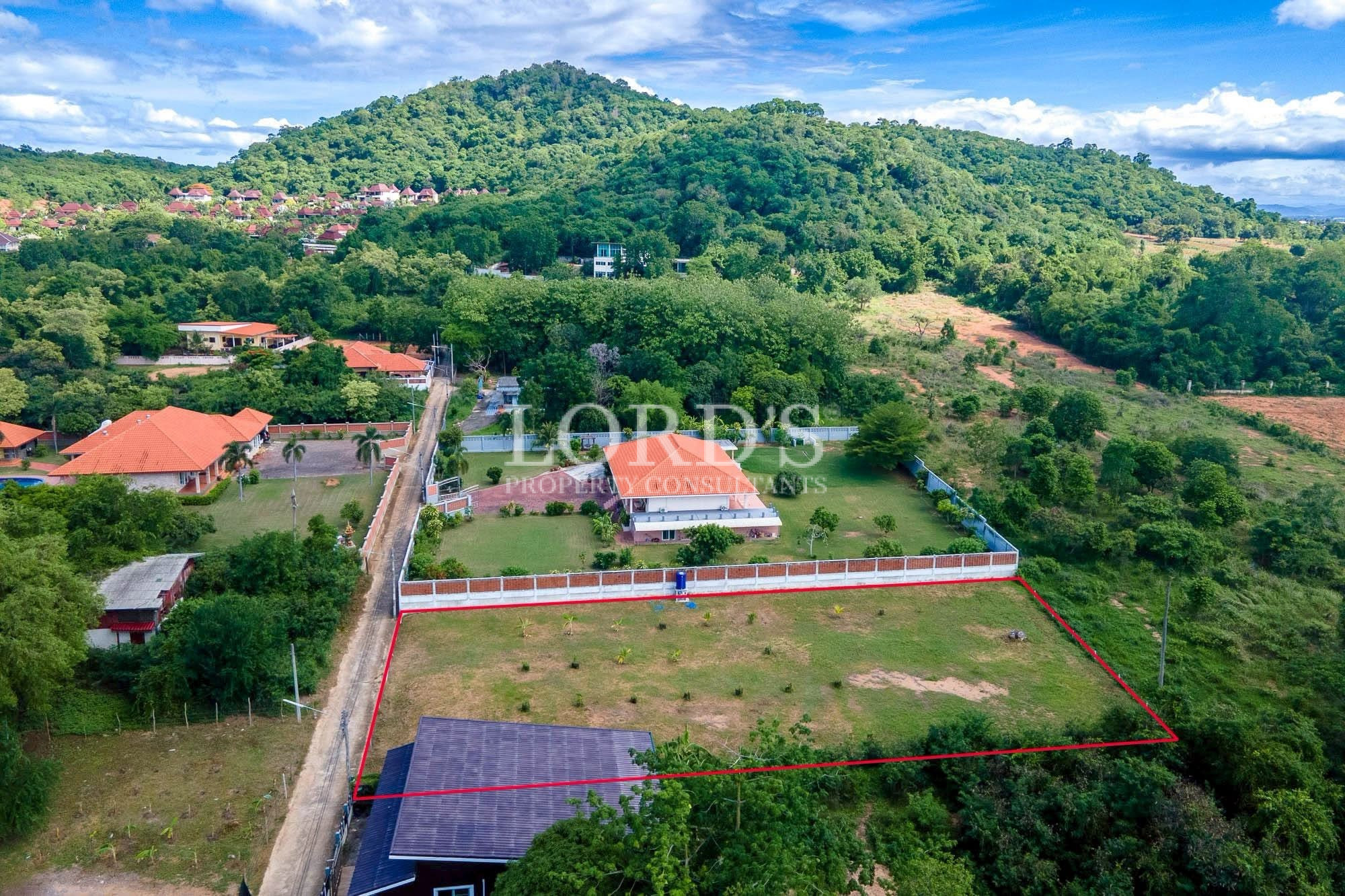 Aerial view of residential land parcel