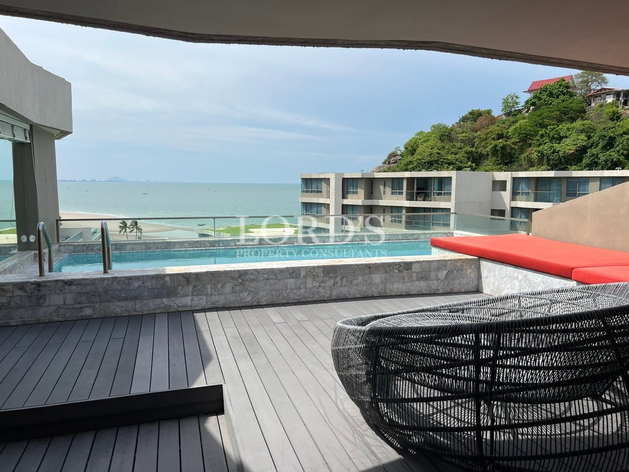 Oceanfront terrace with panoramic sea views
