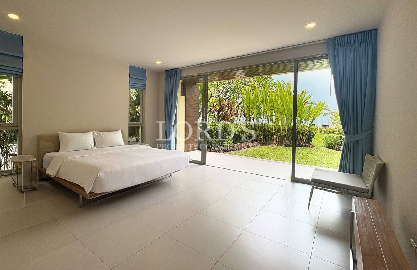 Living room with garden views