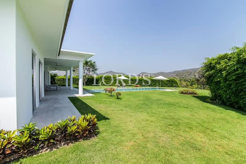 Panoramic mountain view from a luxury villa terrace