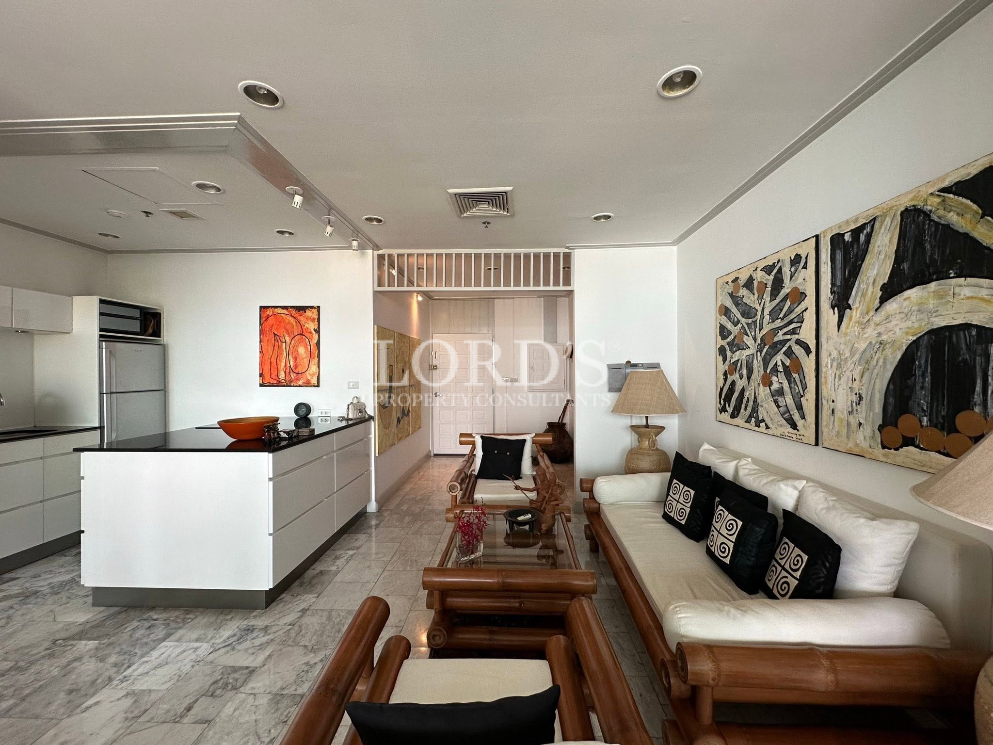 Modern living room with minimalist furniture and elegant décor