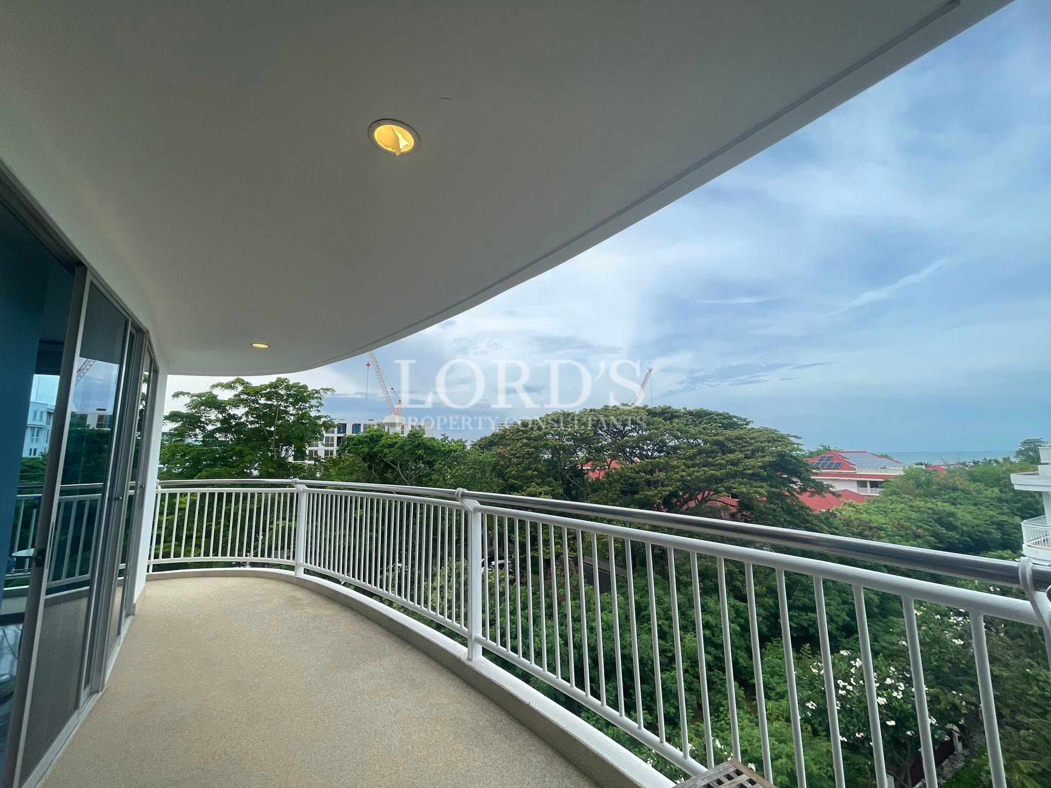 Covered balcony with scenic views