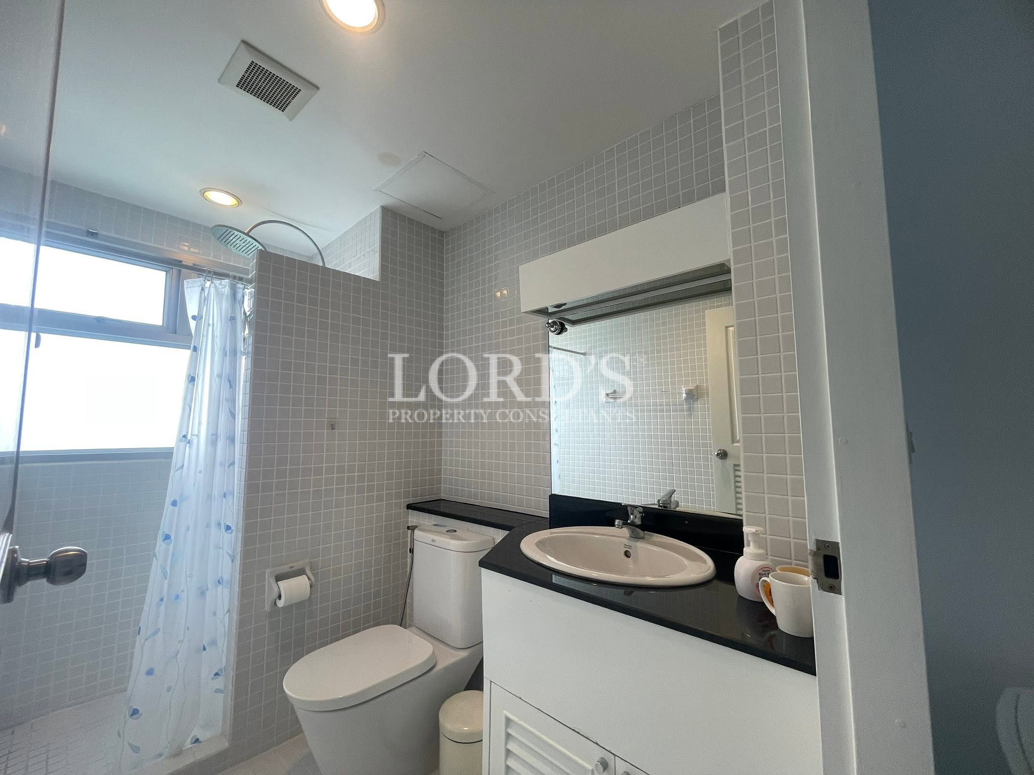 Modern bathroom with glass shower