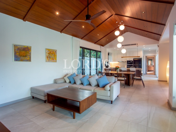 Modern kitchen with timber ceiling