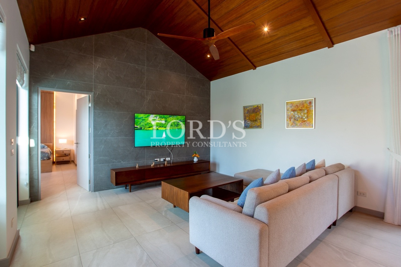 Covered terrace with timber ceiling