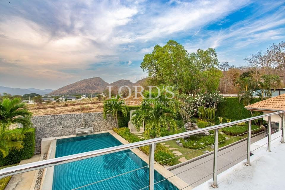 Balcony overlooking tropical gardens