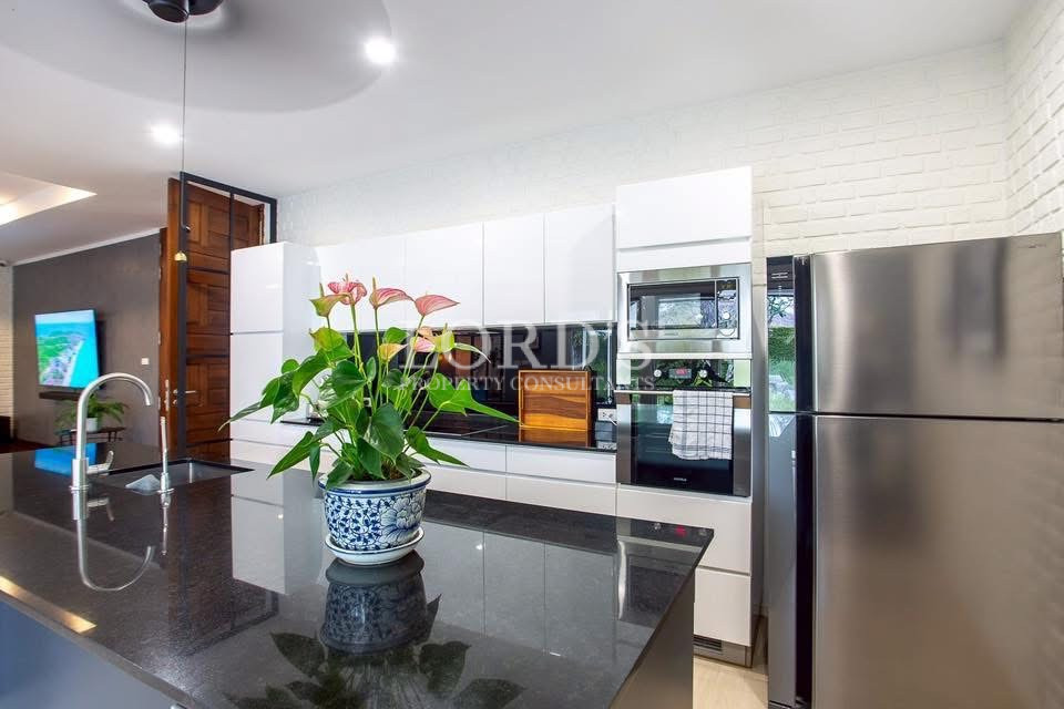 Living room with floral arrangement
