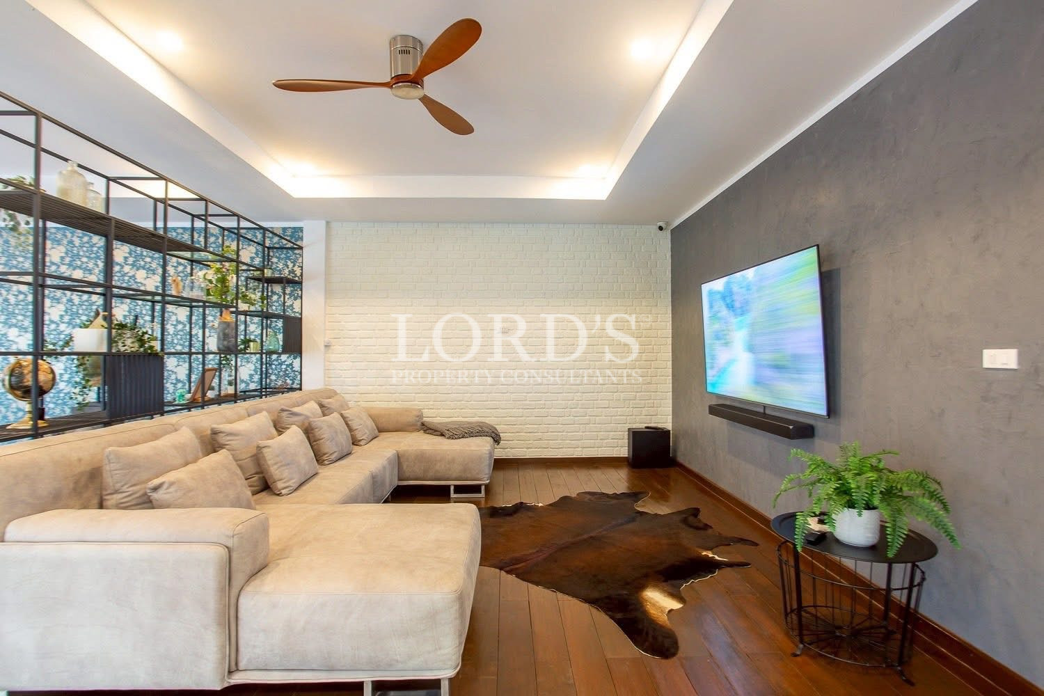 Living room with TV feature wall